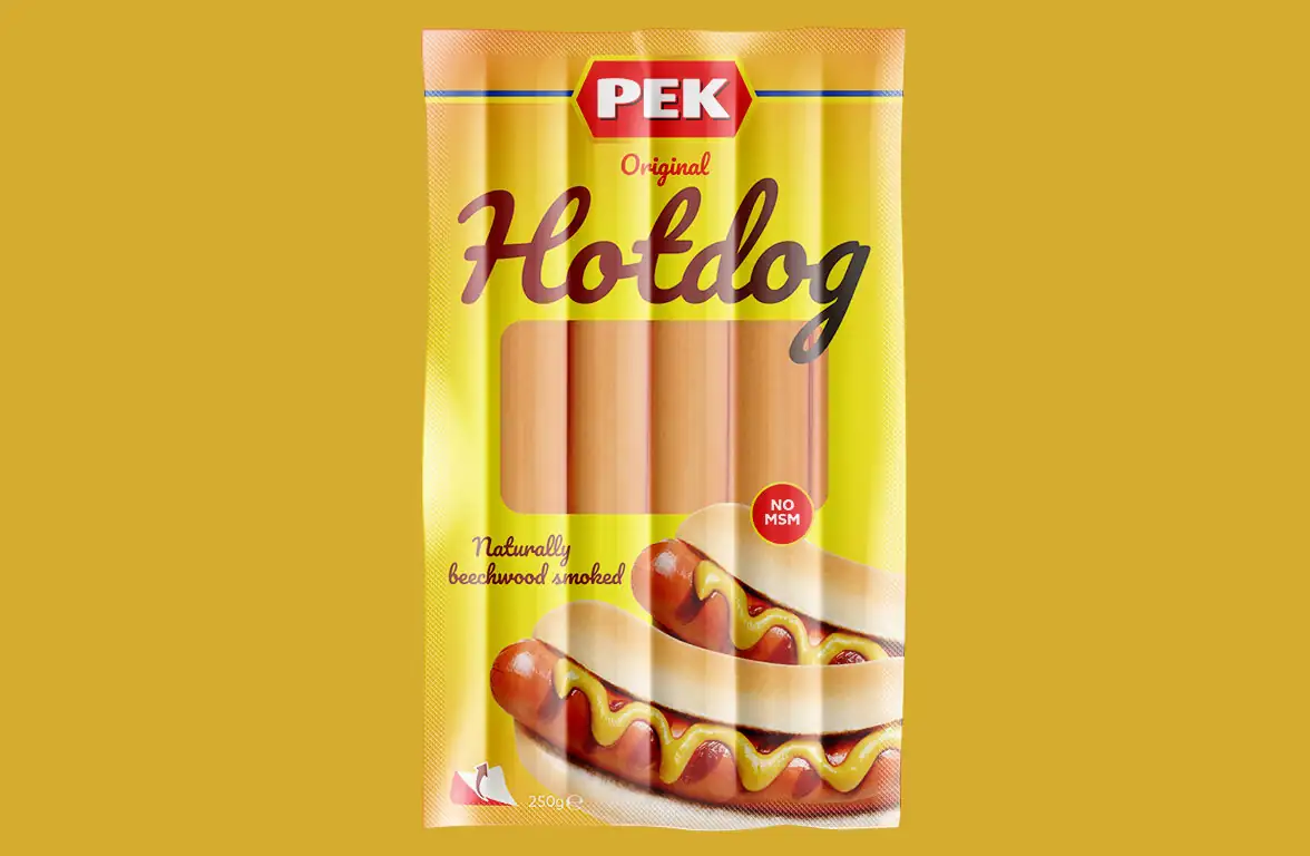 Pek Original Hotdog Packaging Design